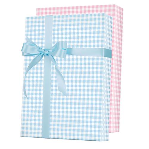 Baby Gingham Reversible Gift Wrap