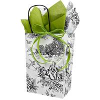 French Toile Black Shopping Bags (Pup - Mini Pack) 