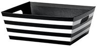Black & White Stripes Market Tray (Large) Market Trays, Gift Basket Packaging