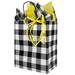 Black and White Plaid Paper Shopping Bags (Cub - Mini Pack) - BWPLAID-C-MP