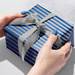 Blue Silver Stripe Gift Wrap Paper - B513