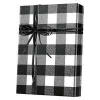 Buffalo Plaid Black/White Gift Wrap Wholesale Gift Wrap Paper, Christmas Gift Wrap Paper