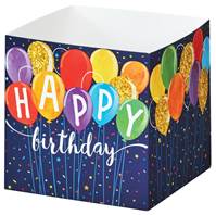 Happy Birthday Balloons Square Party Favor Box Square Party Favor Box