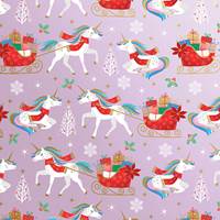 Holiday Unicorn Gift Wrap Paper