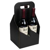 Open Style Wine Bottle Carrier Black (4 Bottle) Open Style Wine Bottle Carrier, Wine Packaging