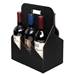 Open Style Wine Bottle Carrier Black (6 Bottle) - IT-WT6NER