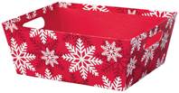 Red & White Snowflakes Market Tray (Large) Market Trays, Gift Basket Packaging