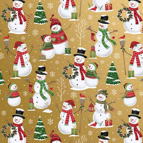 Snowman Family Gift Wrap Paper