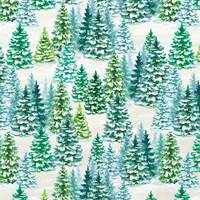 Snowy Trees Gift Wrap Paper