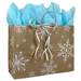 White Snowflakes on Kraft Shopping Bags (Vogue - Mini Pack) - 1301-V-MP