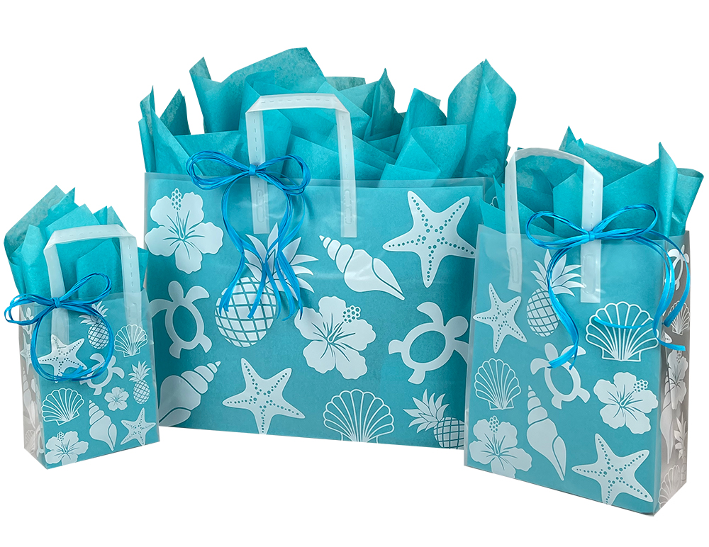 Beach Collection Frosted Shopping Bags