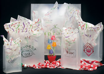 Frosted Die-cut Shoppers - Clear