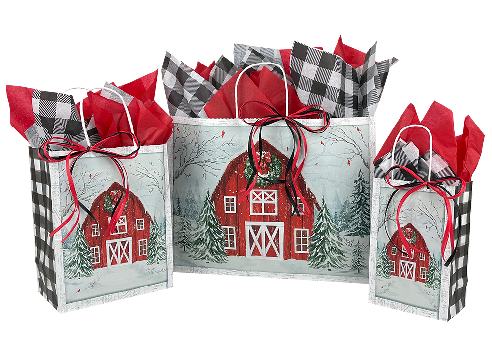 Holiday Farmhouse Paper Shopping Bags