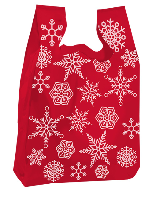 Winter 50 Medium T-Shirt SNOWFLAKE Plastic Bags ~ Christmas 