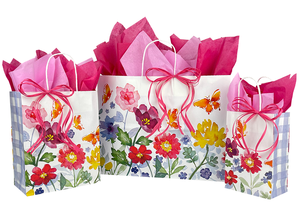 Watercolor Garden Paper Shopping Bags