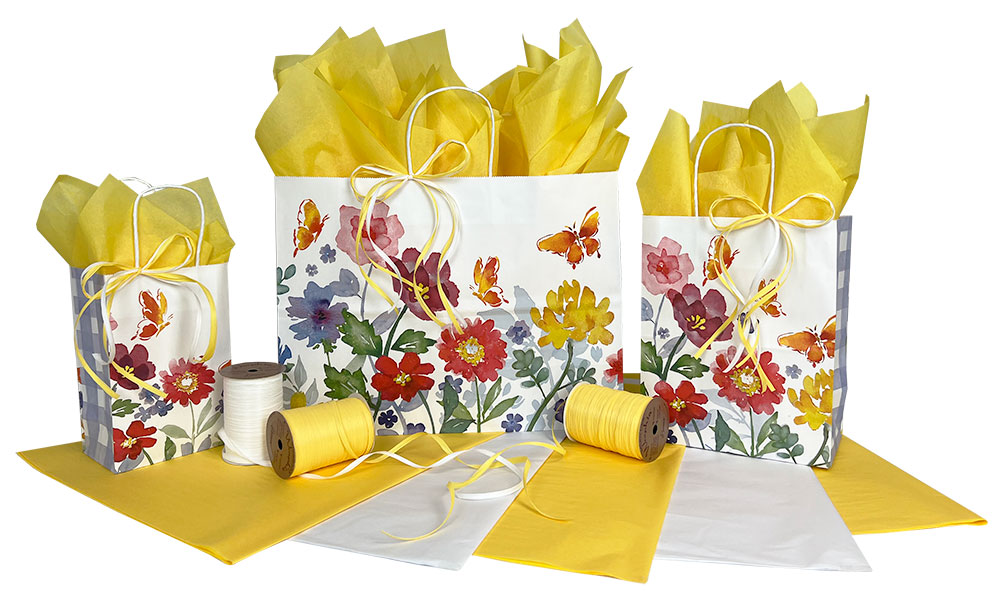 Watercolor Garden Paper Shopping Bags (New)