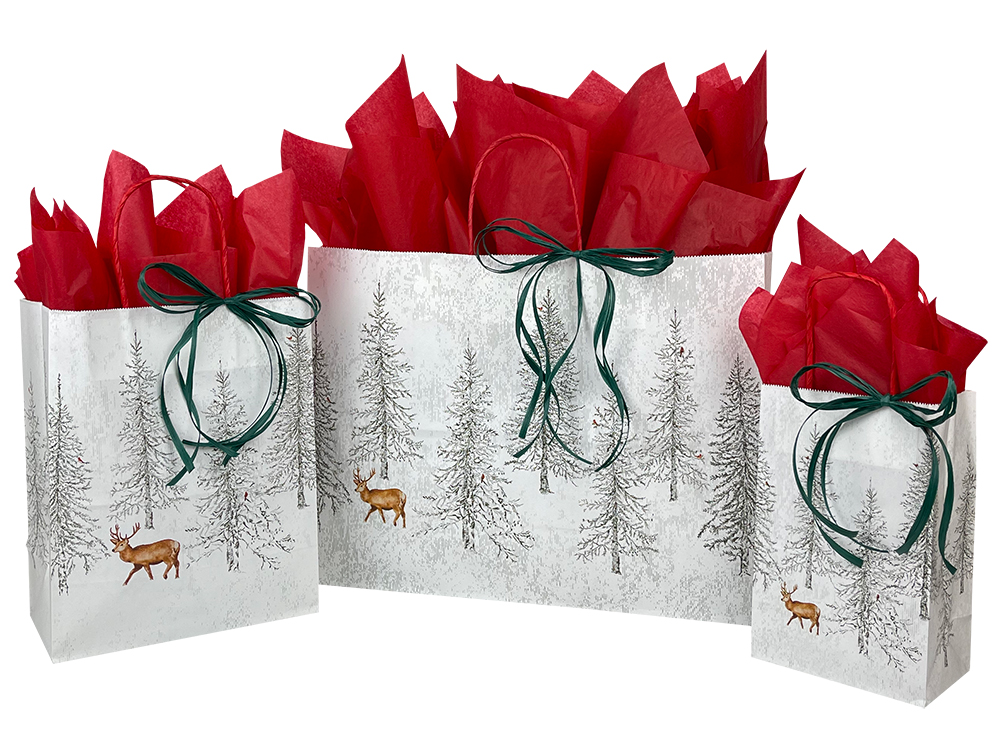Winter Forest Paper Shopping Bags