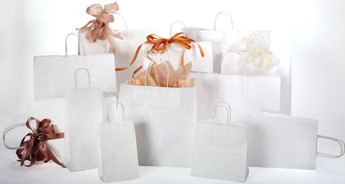 White Kraft Shopping Bags  