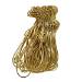 12" gold metallic stretch cord loop with pre-tied bow for gift bags and boxes