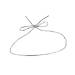 10" silver metallic stretch cord loop with pre-tied bow for gift bags and boxes