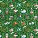 12 Days of Christmas Gift Wrap Paper - Twelve Days of Christmas motifs and icons on a festive green background