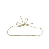 12" gold metallic stretch cord loop with pre-tied bow for gift bags and boxes