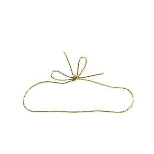 12" gold metallic stretch cord loop with pre-tied bow for gift bags and boxes
