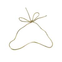14" gold metallic stretch cord loop with pre-tied bow for gift bags and boxes