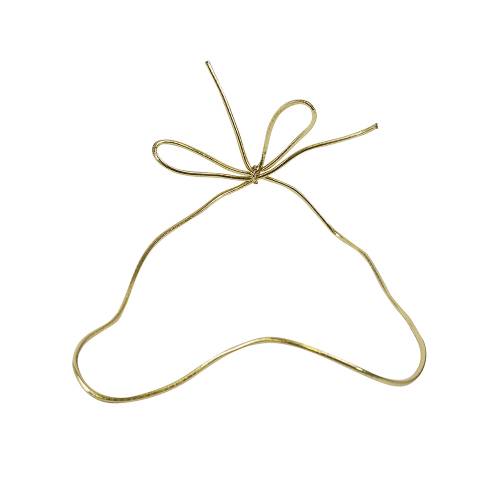 14" gold metallic stretch cord loop with pre-tied bow for gift bags and boxes