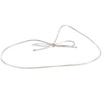 14" silver metallic stretch cord loop with pre-tied bow for gift bags and boxes