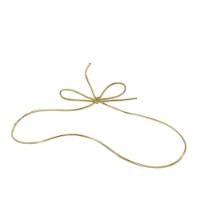 16" gold metallic stretch cord loop with pre-tied bow for gift bags and boxes
