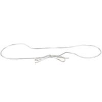 19" silver metallic stretch cord loop with pre-tied bow for gift bags and boxes