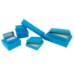 Colored kraft cotton-filled jewelry box 3 1/2" x 3 1/2" x 1 1/2" — two-piece lift-off lid in assorted jewelry-counter colors, matte finish, cotton int