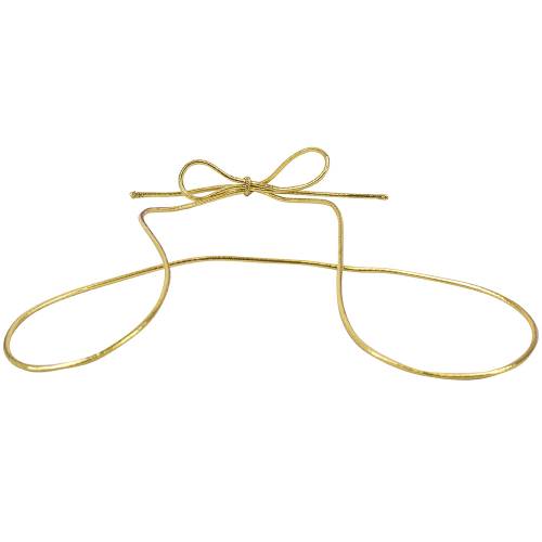 22" gold metallic stretch cord loop with pre-tied bow for gift bags and boxes