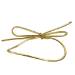 6" gold metallic stretch cord loop with pre-tied bow for gift bags and boxes