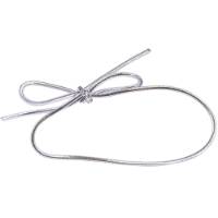 6" silver metallic stretch cord loop with pre-tied bow for gift bags and boxes