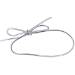 6" silver metallic stretch cord loop with pre-tied bow for gift bags and boxes