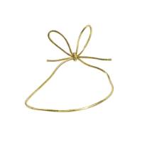 8" gold metallic stretch cord loop with pre-tied bow for gift bags and boxes