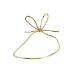 8" gold metallic stretch cord loop with pre-tied bow for gift bags and boxes