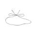 8" silver metallic stretch cord loop with pre-tied bow for gift bags and boxes