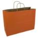 Solid rust-orange kraft paper shopping bag with twisted paper handles — 16 x 6 x 12