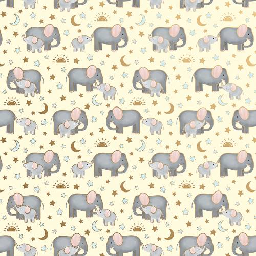 Baby Elephants Gift Wrap Paper — gentle baby elephants pattern for baby gifts