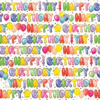 Balloon Letters Gift Wrap Paper — fun balloon letters birthday gift wrapping paper