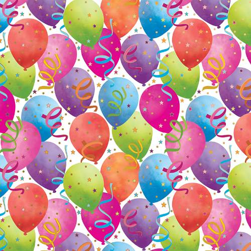 Balloon White Gift Wrap Paper — fun balloon white birthday gift wrapping paper
