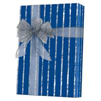 Bands of Silver/Navy/Kraft Gift Wrap