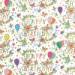 Beautiful Birthday White Gift Wrap Paper - white background with Happy Birthday text, balloons, and flowers