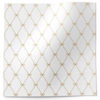 Beautiful Bows Printed Tissue Paper — Delicate gold bow linework in repeating diamond lattice pattern on white background
