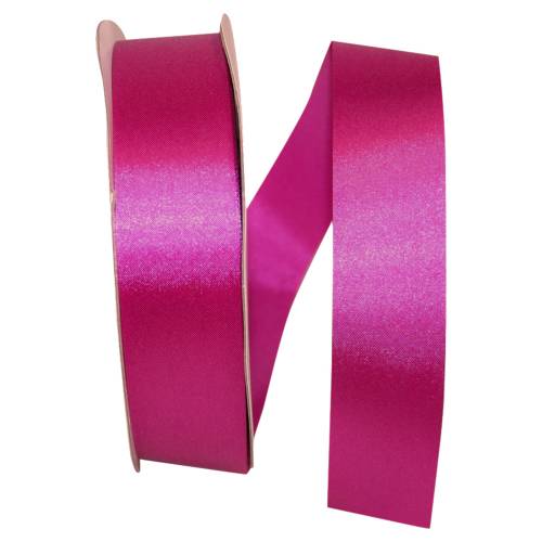 Beauty - Dyna Satin ribbon on a flat spool — single-face satin with taffeta back, 1 3/8" width, 100 yards