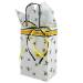 White kraft paper shopping bag scatter-printed with bees, twisted paper handles