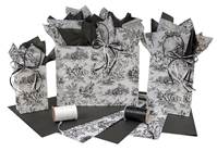 Black French Toile Paper Shopping Bags
